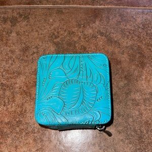 Justin Turquoise Tooled Jewelry Case